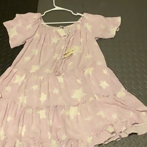 White Birch distressed lilac star dress